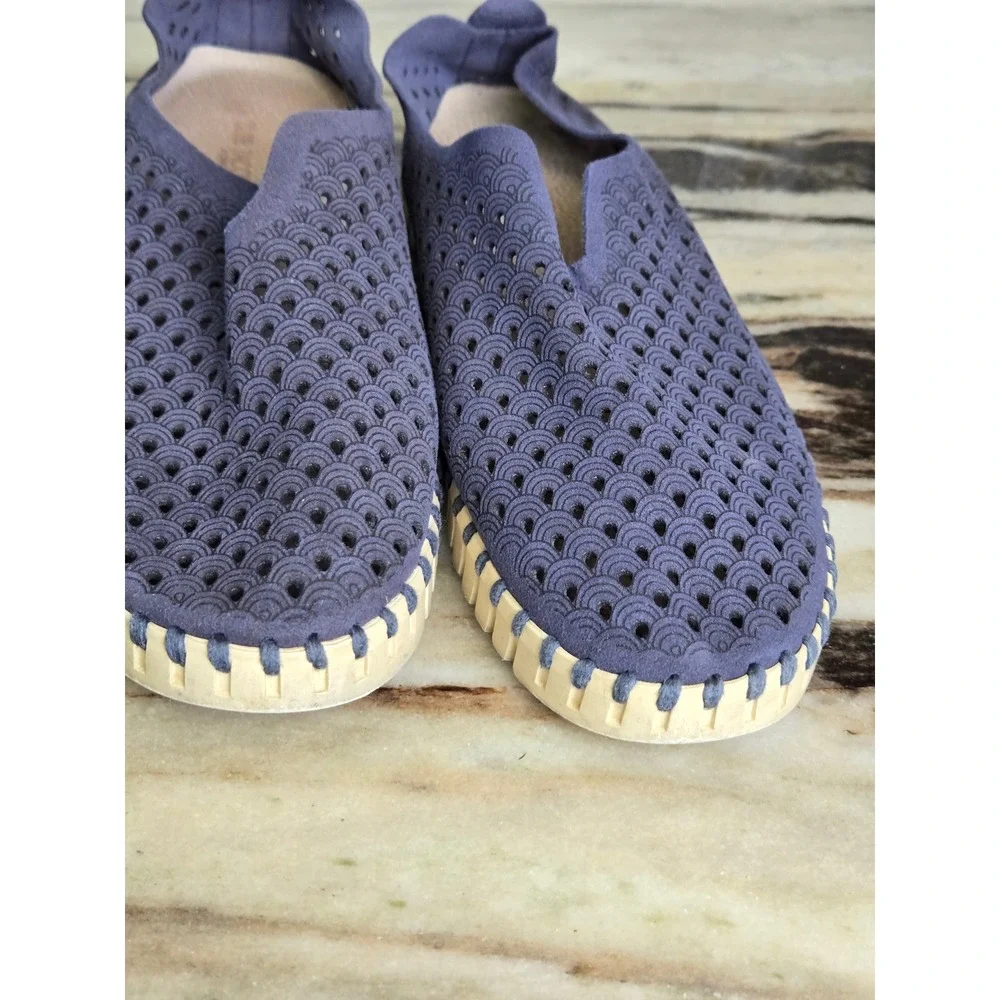 Ilse Jacobsen Tulip‎ 139 Blue Purple Laser Cut Slip On Shoes EU 38 US 7.5